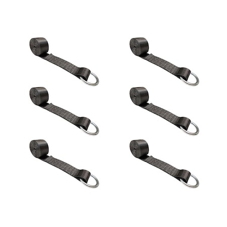 Tie 4 Safe 2" x 10' Lasso Strap w/ O Ring Auto Tie Down Wheel Lift Tow Truck Trailer Black, 6PK TWS21-510-W9-BLK-C-6